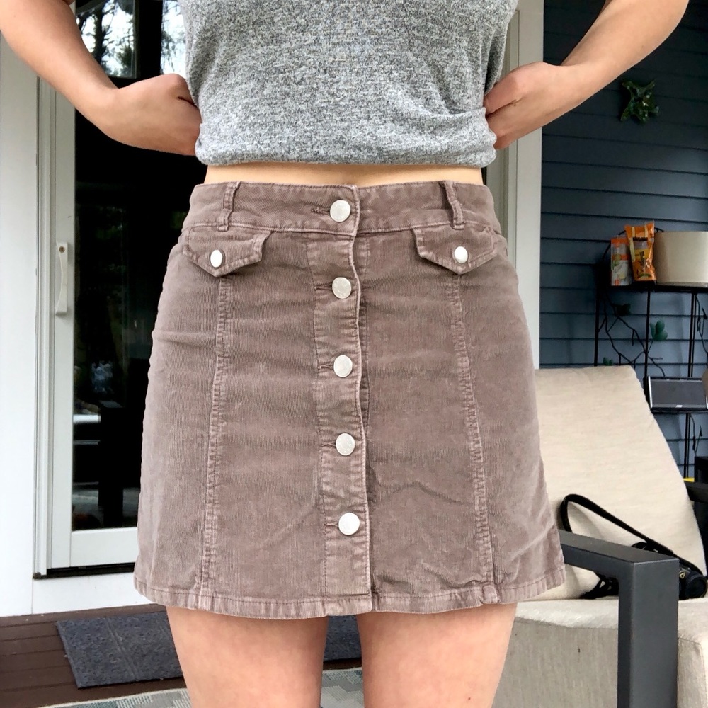 Taupe Corduroy Skirt